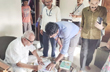Janardhana Poojary casts vote at his residence
